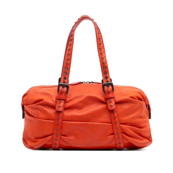 Pre-owned Bottega Veneta Soft Leather Duffle Bag Orange