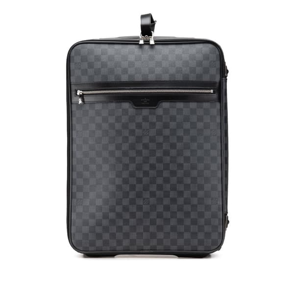 Pre-owned Louis Vuitton Damier Graphite Pegase 55 Black