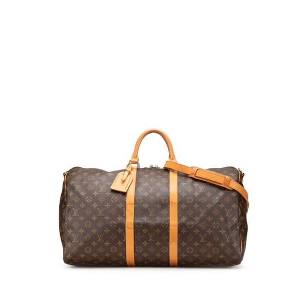 Pre-owned Louis Vuitton Monogram Keepall Bandouliere 55 Brown