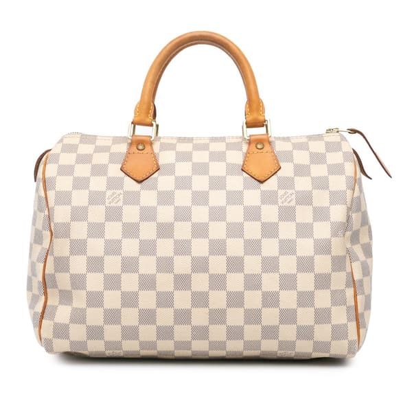 Pre-owned Louis Vuitton Damier Azur Speedy 30 White