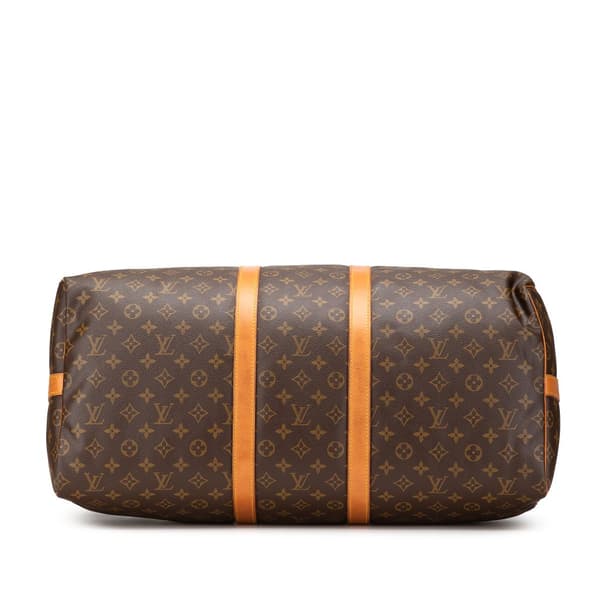 Pre-owned Louis Vuitton Monogram Keepall Bandouliere 55 Brown