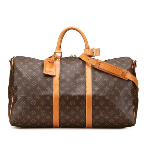 Pre-owned Louis Vuitton Monogram Keepall Bandouliere 50 Brown