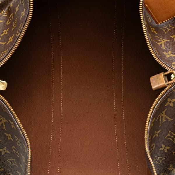 Pre-owned Louis Vuitton Monogram Keepall Bandouliere 50 Brown