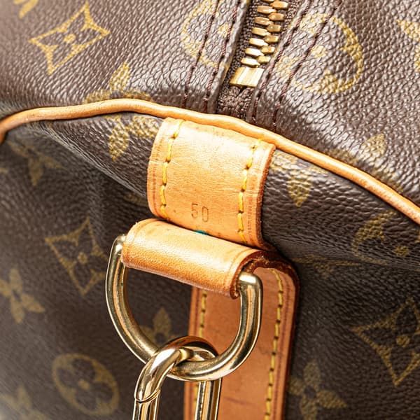 Pre-owned Louis Vuitton Monogram Keepall Bandouliere 50 Brown