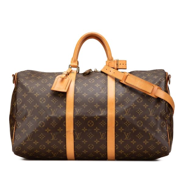 Pre-owned Louis Vuitton Monogram Keepall Bandouliere 50 Brown