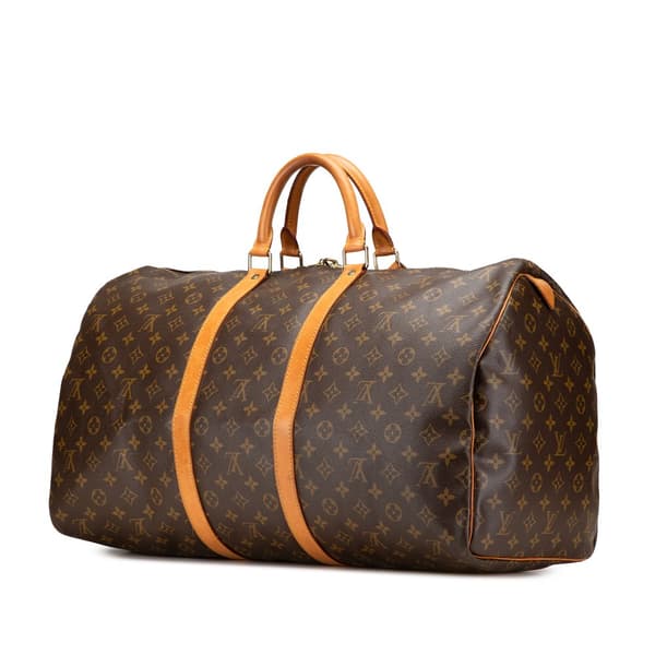Pre-owned Louis Vuitton Monogram Keepall 55 Brown