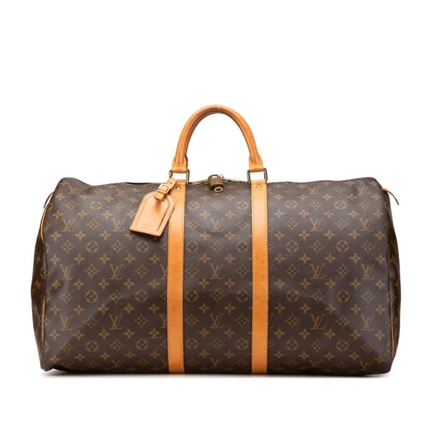 Pre-owned Louis Vuitton Monogram Keepall 55 Brown