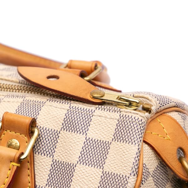Pre-owned Louis Vuitton Damier Azur Speedy 25 White
