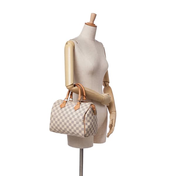 Pre-owned Louis Vuitton Damier Azur Speedy 25 White