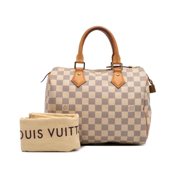 Pre-owned Louis Vuitton Damier Azur Speedy 25 White
