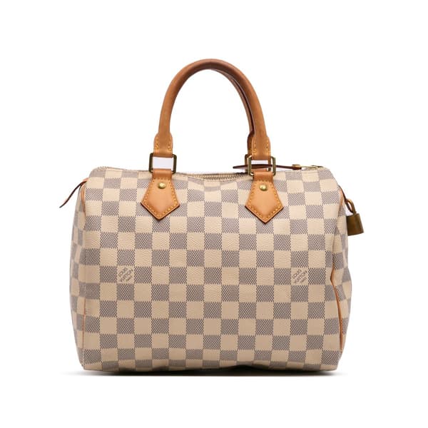Pre-owned Louis Vuitton Damier Azur Speedy 25 White