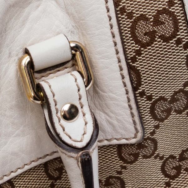 Pre-owned Gucci GG Canvas Trophy Boston Bag Brown