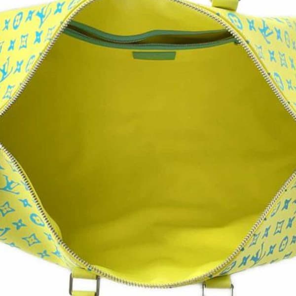 Pre-owned Louis Vuitton Monogram Playground Keepall Bandouliere 50 Yellow