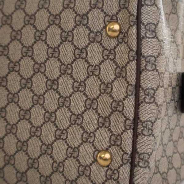 Pre-owned Gucci Medium GG Supreme Ophidia Carry-on Duffle Bag Brown