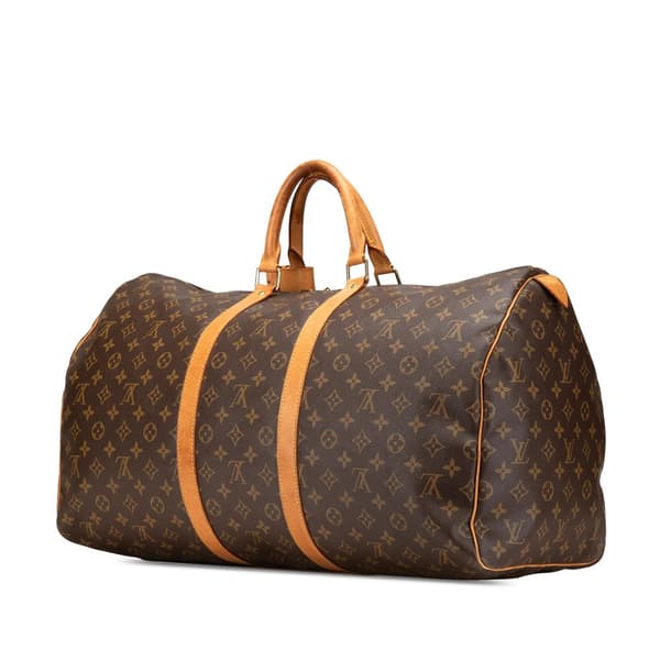 Pre-owned Louis Vuitton Monogram Keepall 55 Brown