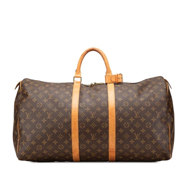 Pre-owned Louis Vuitton Monogram Keepall 55 Brown