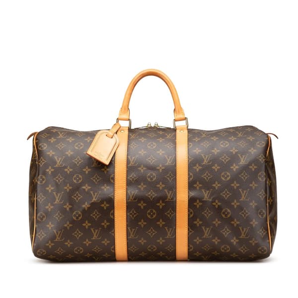 Pre-owned Louis Vuitton Monogram Keepall 50 Brown