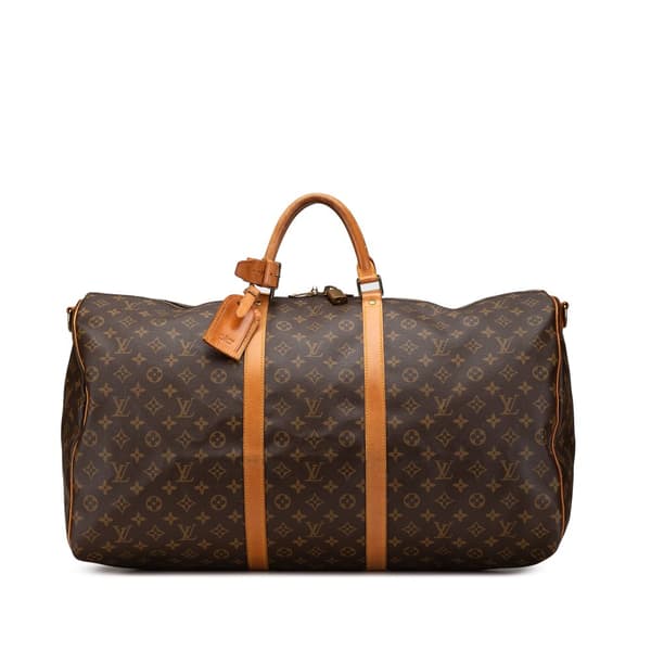 Pre-owned Louis Vuitton Monogram Keepall Bandouliere 60 Brown