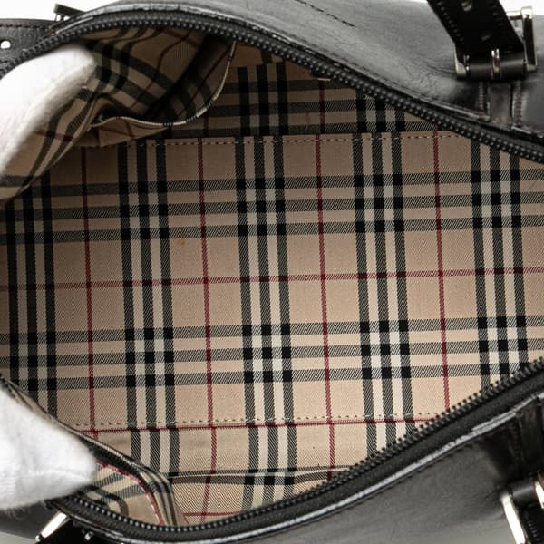 Pre-owned Burberry Leather Boston Bag Black