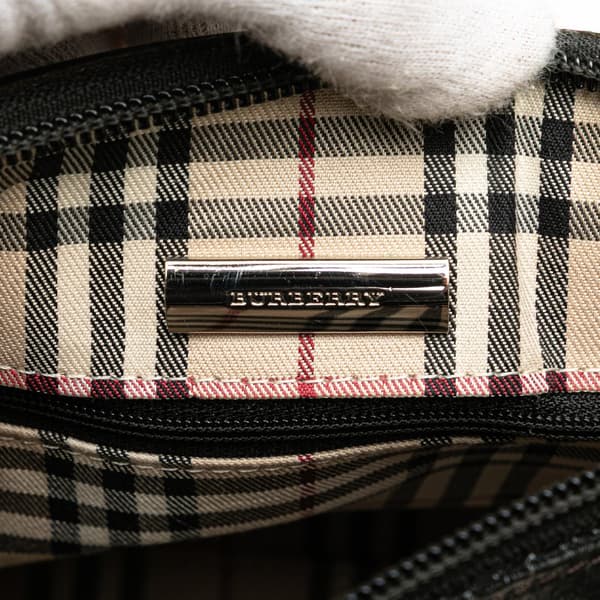 Pre-owned Burberry Leather Boston Bag Black