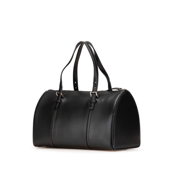 Pre-owned Burberry Leather Boston Bag Black