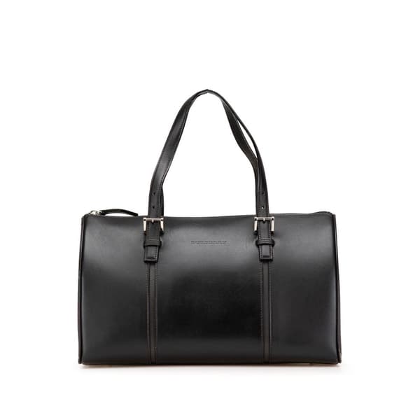 Pre-owned Burberry Leather Boston Bag Black