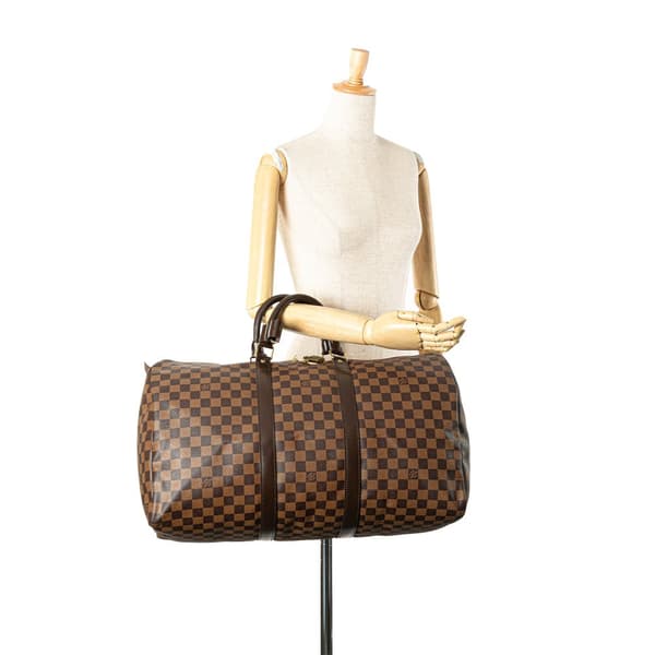 Pre-owned Louis Vuitton Damier Ebene Keepall 50 Brown