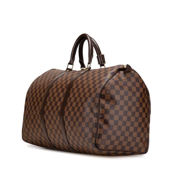 Pre-owned Louis Vuitton Damier Ebene Keepall 50 Brown