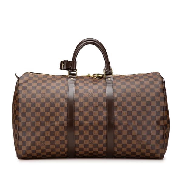 Pre-owned Louis Vuitton Damier Ebene Keepall 50 Brown
