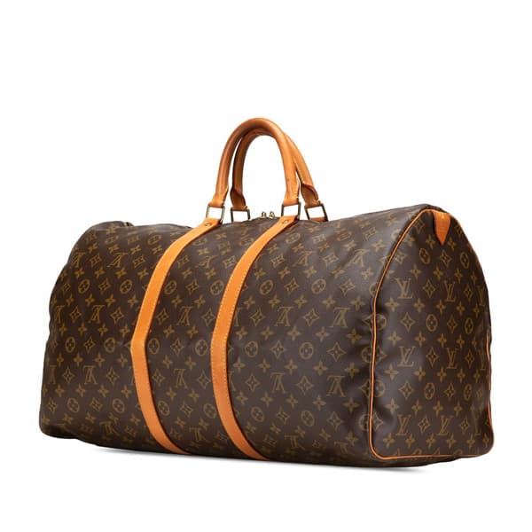 Pre-owned Louis Vuitton Monogram Keepall 55 Brown