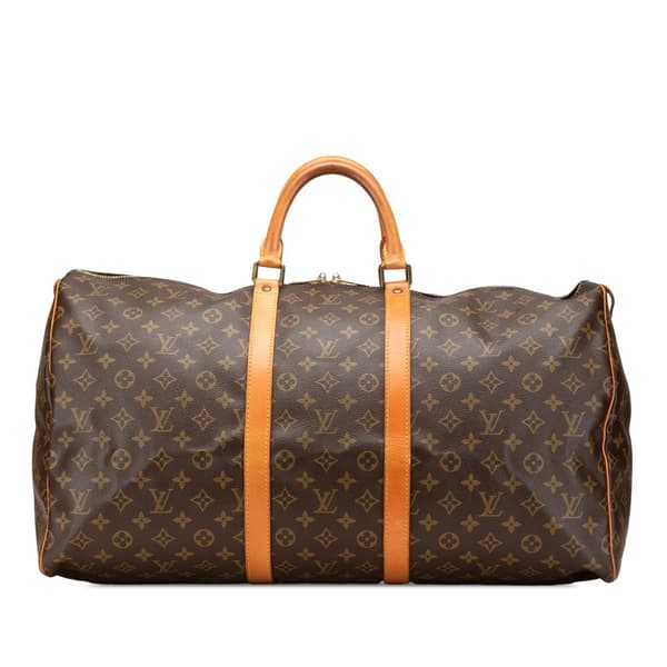 Pre-owned Louis Vuitton Monogram Keepall 55 Brown