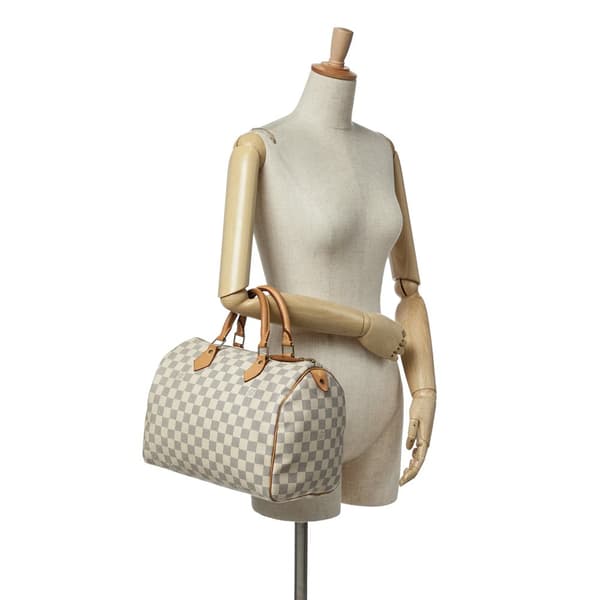 Pre-owned Louis Vuitton Damier Azur Speedy 30 White