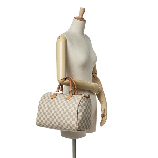 Pre-owned Louis Vuitton Damier Azur Speedy 30 White