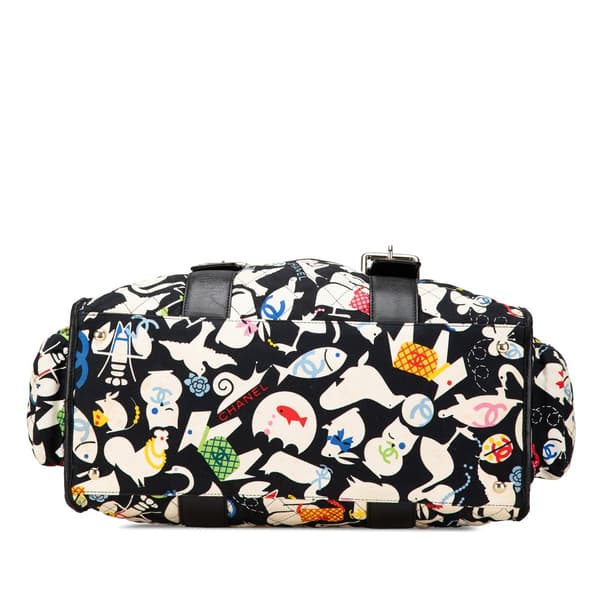 Pre-owned Chanel Canvas Baby Animals Diaper Bag Black