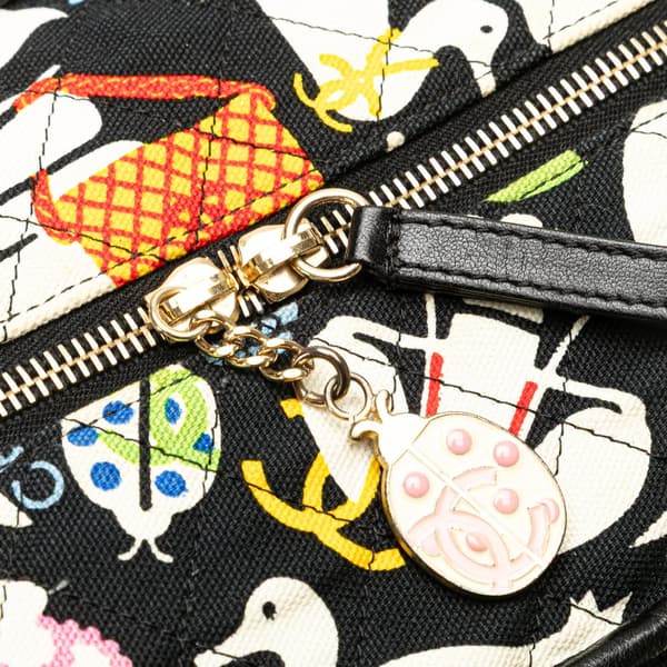 Pre-owned Chanel Canvas Baby Animals Diaper Bag Black