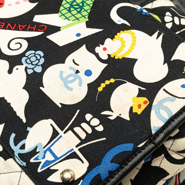 Pre-owned Chanel Canvas Baby Animals Diaper Bag Black