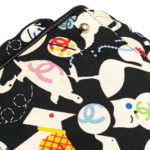 Pre-owned Chanel Canvas Baby Animals Diaper Bag Black