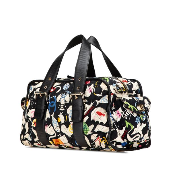 Pre-owned Chanel Canvas Baby Animals Diaper Bag Black