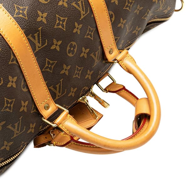 Pre-owned Louis Vuitton Monogram Keepall Bandouliere 50 Brown