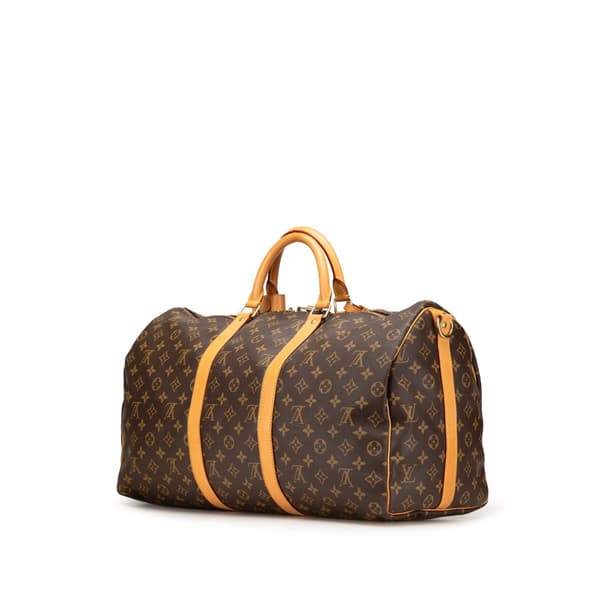 Pre-owned Louis Vuitton Monogram Keepall Bandouliere 50 Brown