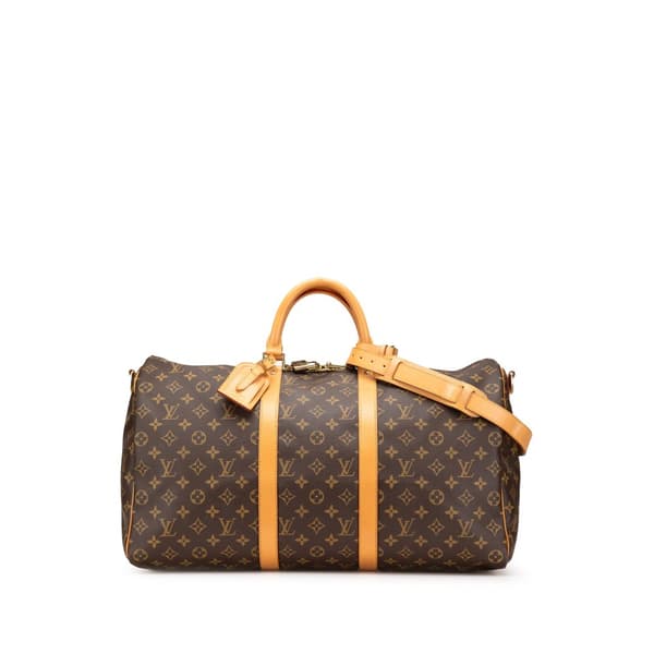 Pre-owned Louis Vuitton Monogram Keepall Bandouliere 50 Brown