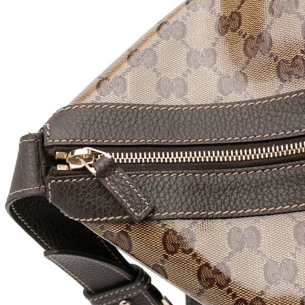 Pre-owned Gucci XL GG Crystal Travel Bag Brown