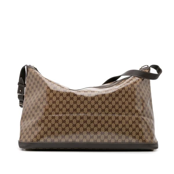 Pre-owned Gucci XL GG Crystal Travel Bag Brown