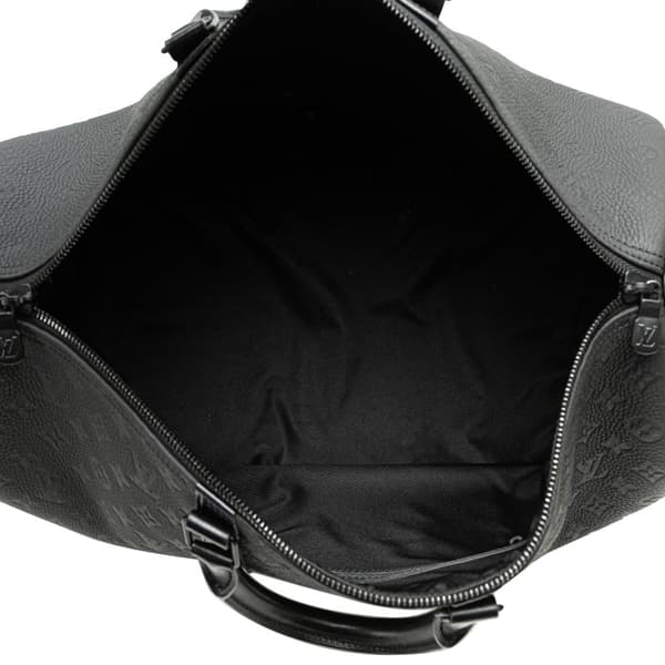 Pre-owned Louis Vuitton Monogram Taurillon Keepall Bandouliere 50 Black