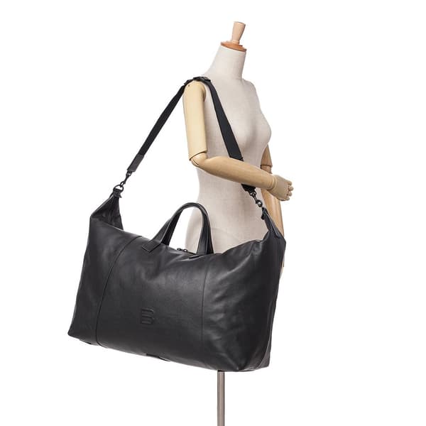 Pre-owned Balenciaga Leather Hourglass Carryall Travel Bag Black