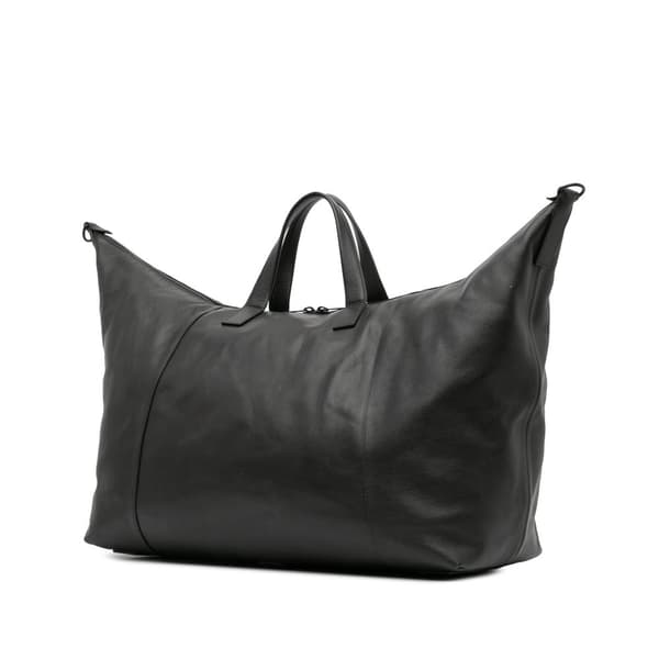 Pre-owned Balenciaga Leather Hourglass Carryall Travel Bag Black
