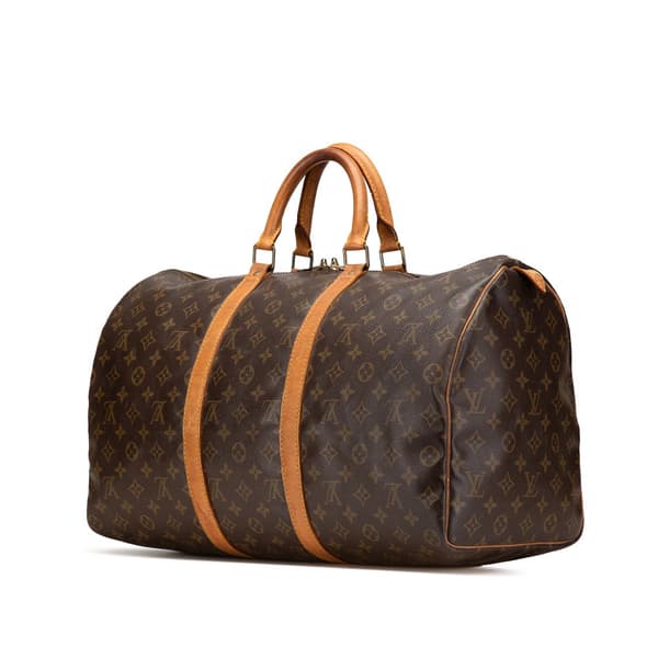 Pre-owned Louis Vuitton Monogram Keepall 50 Brown