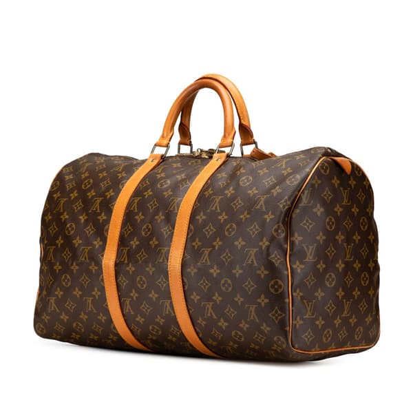 Pre-owned Louis Vuitton Monogram Keepall 50 Brown
