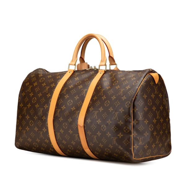 Pre-owned Louis Vuitton Monogram Keepall 50 Brown