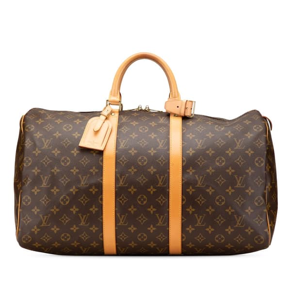 Pre-owned Louis Vuitton Monogram Keepall 50 Brown